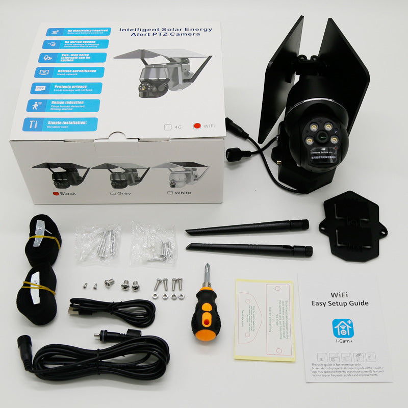 Solar PT Ball Machine Wireless WIFI Surveillance Camera 4G Remote Dual Light Source Full Color Night Vision HD Camera Solar PT Ball Machine Wireless WIFI Surveillance Camera 4G Remote Dual Light Source Full Color Night Vision HD Camera